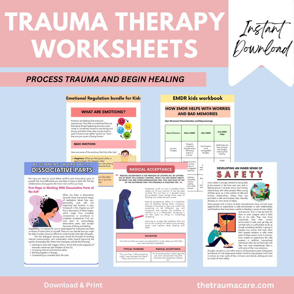 200+ Trauma therapy bundle (FREE TODAY)